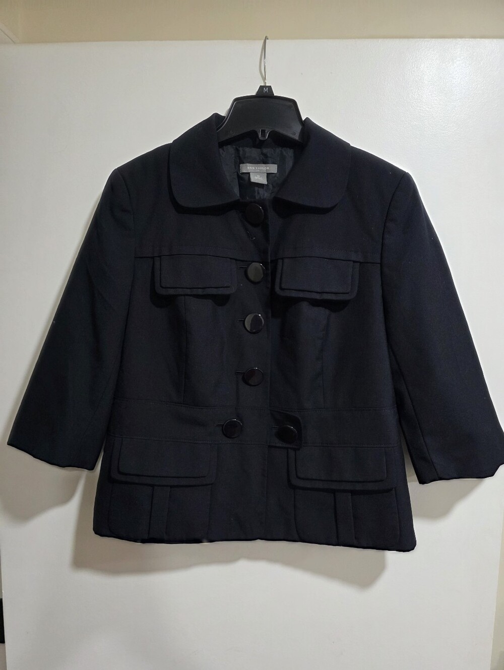 Ann Taylor Navy Pea Coat with Button Front